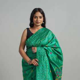 Bengal Nakshi Kantha Embroidery Silk Saree