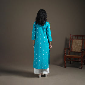 Jacquard Cotton Straight Long Kurta for Women 09