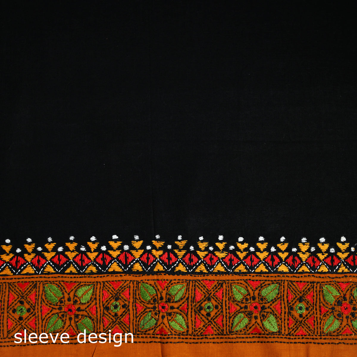 Bengal Kantha Hand Embroidered Cotton Blouse Piece 26