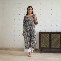 Block Printed Cotton Gota Work Long Bagru Kurta 22