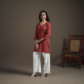 Sequin Work Jacquard Cotton Short Kurta for Women 24