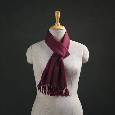 Purple - Kumaun Handwoven Pure Merino Wool Scarf 223