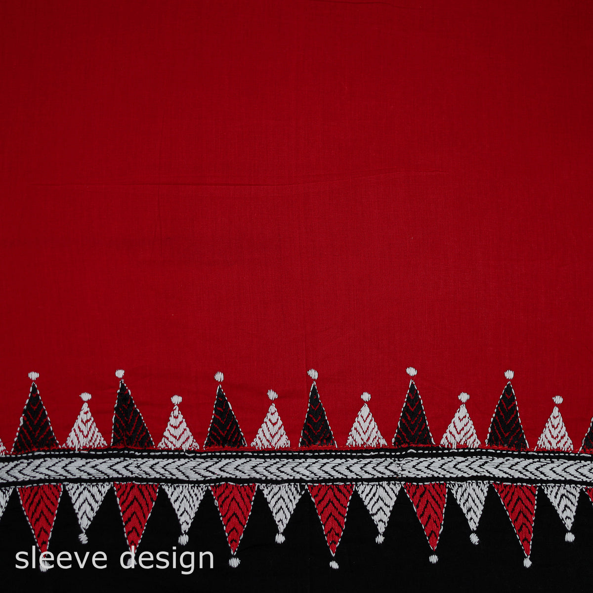 Bengal Kantha Hand Embroidered Cotton Blouse Piece 25