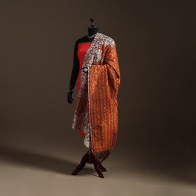 Multicolor - Bengal Hand Embroidery Patchwork Reversible Silk Kantha Dupatta 46