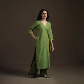 Mangalagiri Pure Handwoven Cotton Mirror Work Straight Kurta for women 25