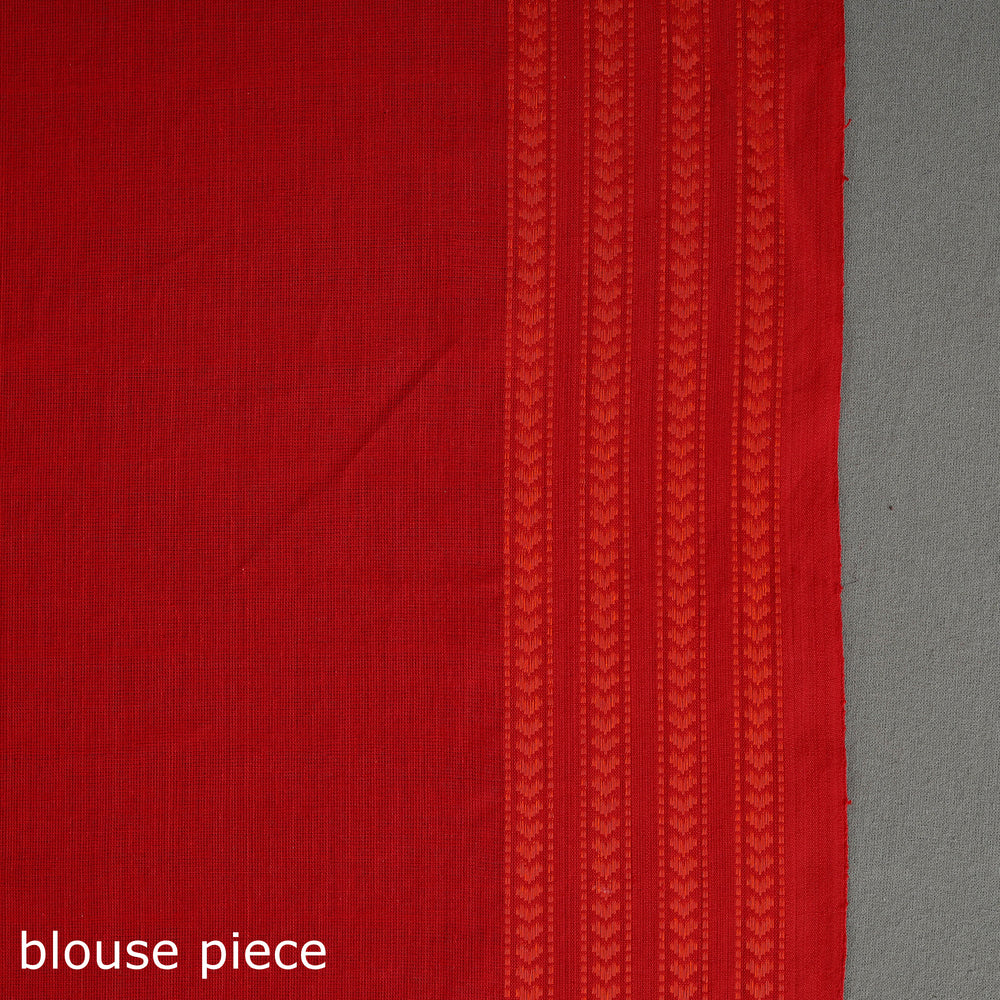 Red - Bengal Handwoven Cotton Begampuri Saree 02