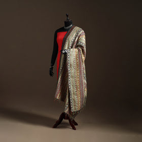 Multicolor - Bengal Hand Embroidery Patchwork Reversible Silk Kantha Dupatta 47