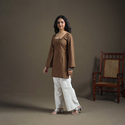 Jacquard Cotton Short Kurta for Women 32