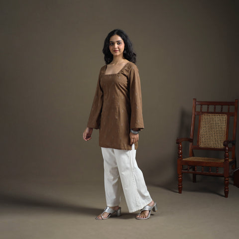 Jacquard Cotton Short Kurta for Women 32