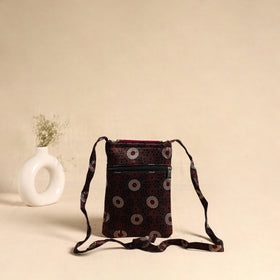 Traditional Kutch Mashru Silk Leather Flap Sling Bag 67