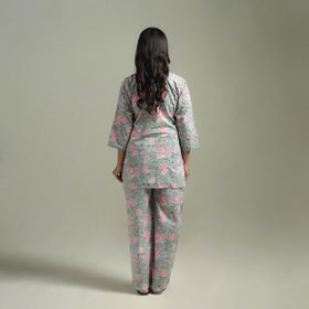 Sanganeri Floral Printed Cotton Night Suit for Women 13