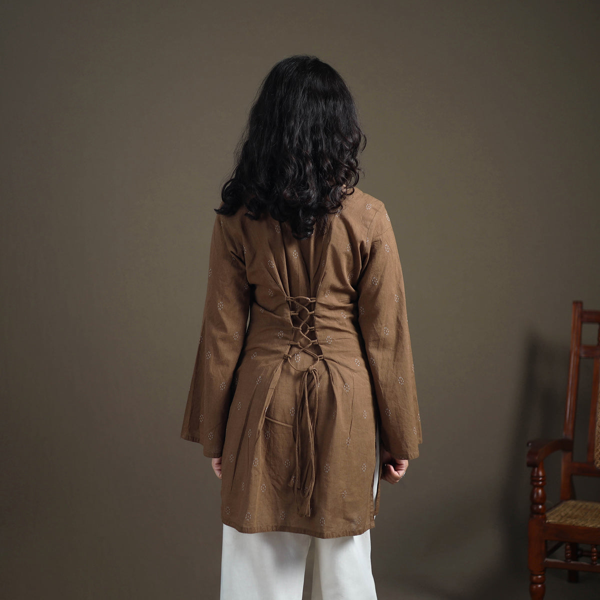Jacquard Cotton Short Kurta for Women 32