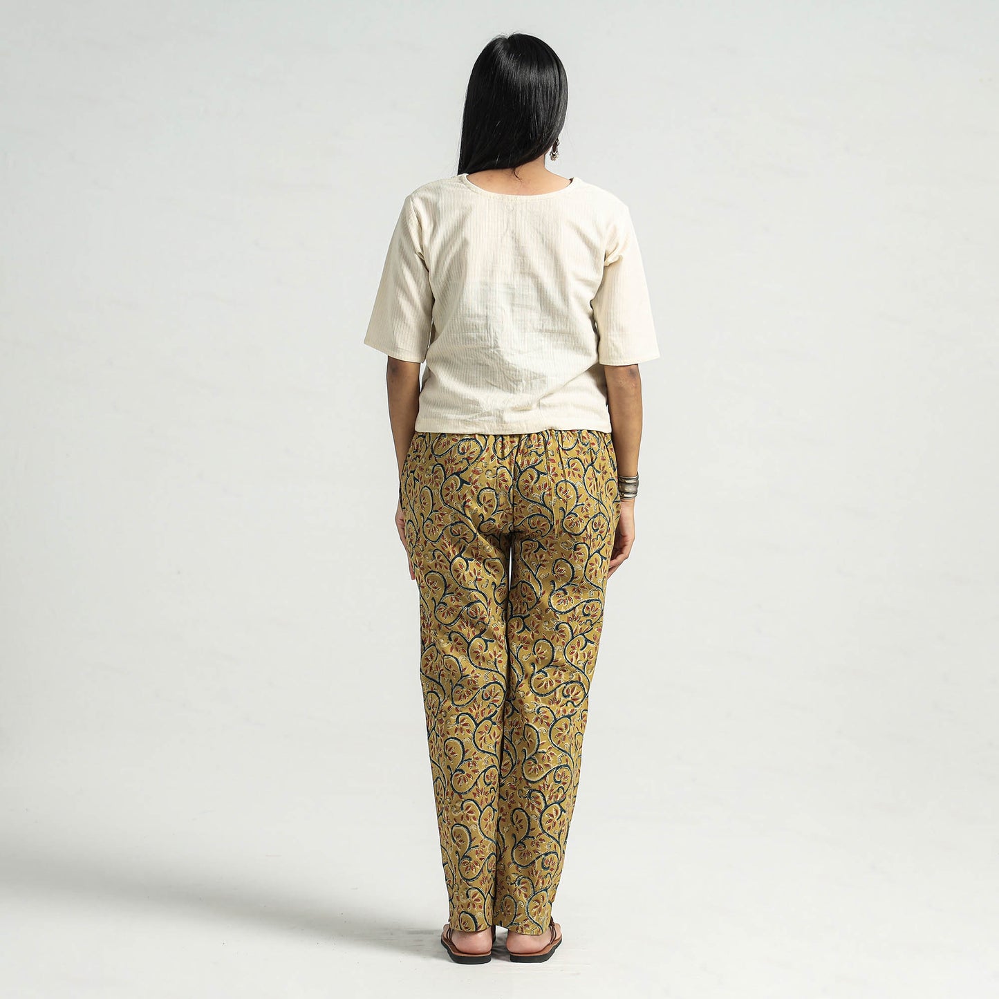 Buy Kalamkari Block Printed Cotton Elasticated Pant Online at iTokri.com
