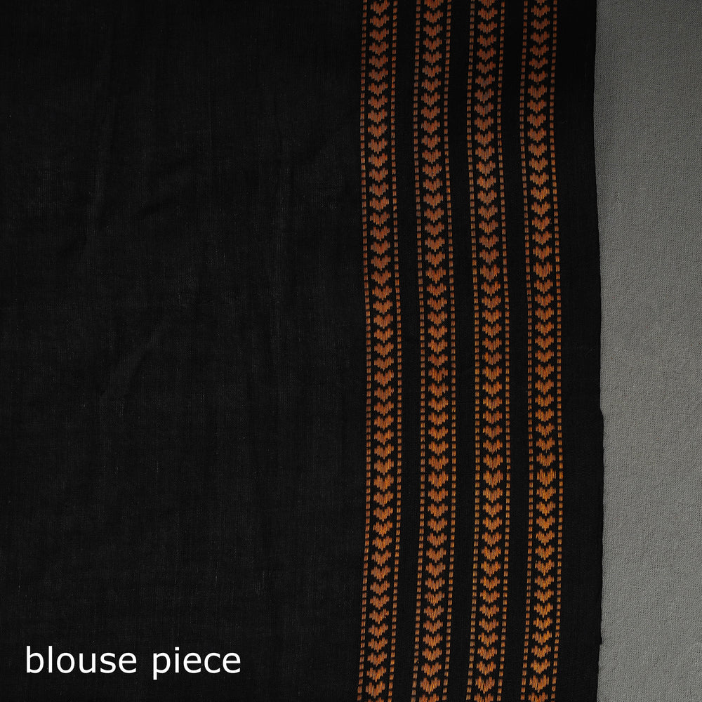 Black - Bengal Handwoven Cotton Begampuri Saree 03