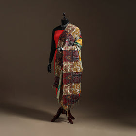 Bengal Hand Embroidery Patchwork Reversible Silk Kantha Dupatta 49