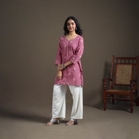 Jacquard Cotton Short Kurta for Women 26