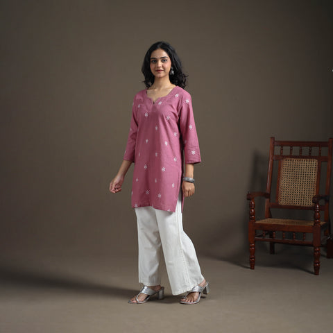Jacquard Cotton Short Kurta for Women 26