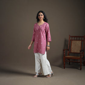 Jacquard Cotton Short Kurta for Women 26