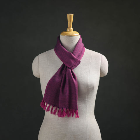 Purple - Kumaun Handwoven Pure Merino Wool Scarf 236