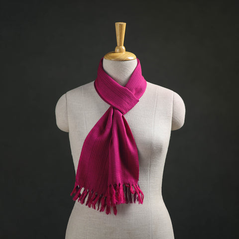 Pink - Kumaun Handwoven Pure Merino Wool Scarf 237