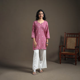 Jacquard Cotton Short Kurta for Women 26