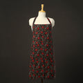 Black Bagru Block Print Cotton Apron with Pocket