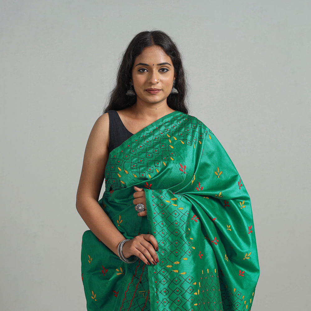 Kantha Embroidery Saree 