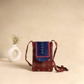Traditional Kutch Mashru Silk Leather Flap Sling Bag 70