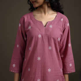 Jacquard Cotton Short Kurta for Women 26