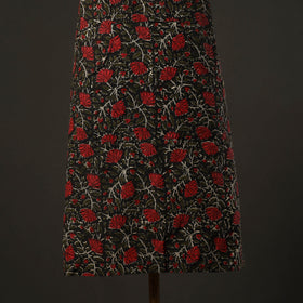 Black Bagru Block Print Cotton Apron with Pocket