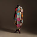 Multicolor - Bengal Hand Embroidery Patchwork Reversible Silk Kantha Dupatta 50