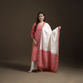 Pochampally Ikat Cotton Long Kurta with Palazzo & Dupatta Suit Set for Women 12