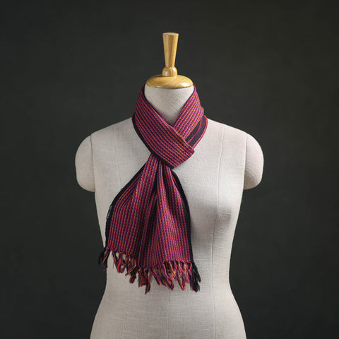 Purple - Kumaun Handwoven Pure Merino Wool Scarf 240