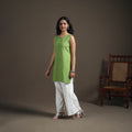 Jacquard Cotton Sleeveless Short Kurta for Women 41