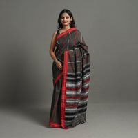 Grey - Bengal Handwoven Cotton Begampuri Saree 05