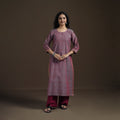 Mangalagiri Pure Handwoven Cotton Mirror Work Straight Kurta for women 06