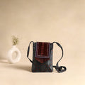Traditional Kutch Mashru Silk Leather Flap Sling Bag 71