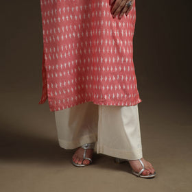 Pochampally Ikat Cotton Long Kurta with Palazzo & Dupatta Suit Set for Women 12