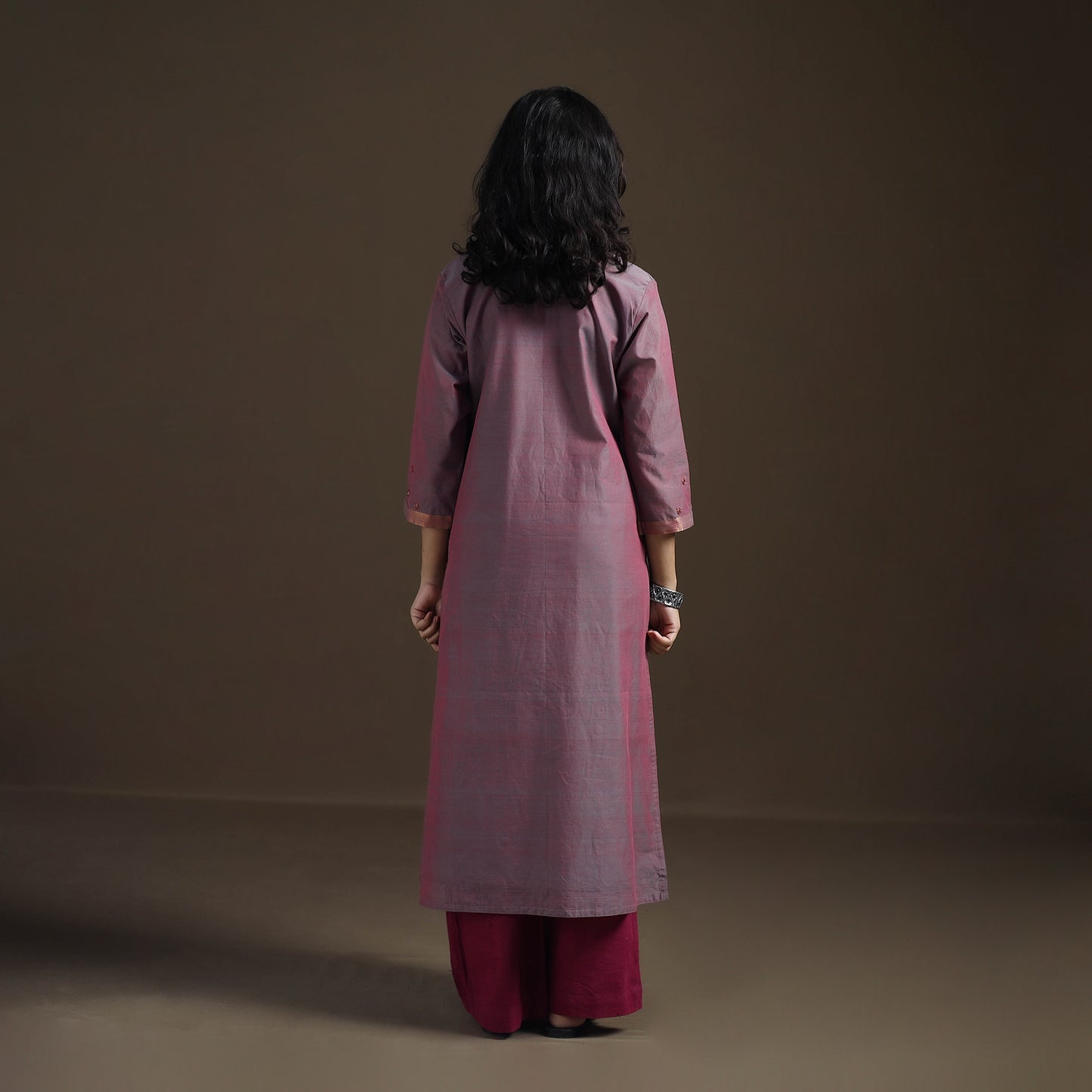 Mangalagiri Pure Handwoven Cotton Mirror Work Straight Kurta for women 06