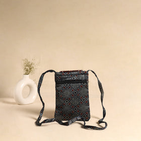 Traditional Kutch Mashru Silk Leather Flap Sling Bag 71
