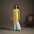 Jacquard Cotton Sleeveless Short Kurta for Women 40