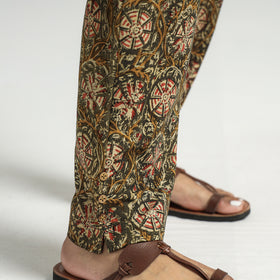 Green - Kalamkari Block Printed Cotton Elasticated Pant