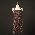 Brown - bagru cotton apron with pocket 18 - handcrafted