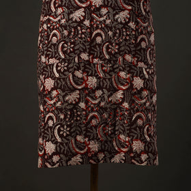 Brown - bagru cotton apron with pocket 18 - handcrafted