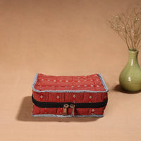 Red - Handmade 4 Pockets Cotton Jewellery Bag 07