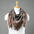 Multicolor Pedana Kalamkari Block Printed Natural Dyed Cotton Scarf 