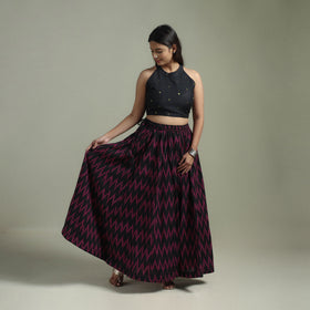 Pochampally Ikat 24 Kali Cotton Long Skirt 04