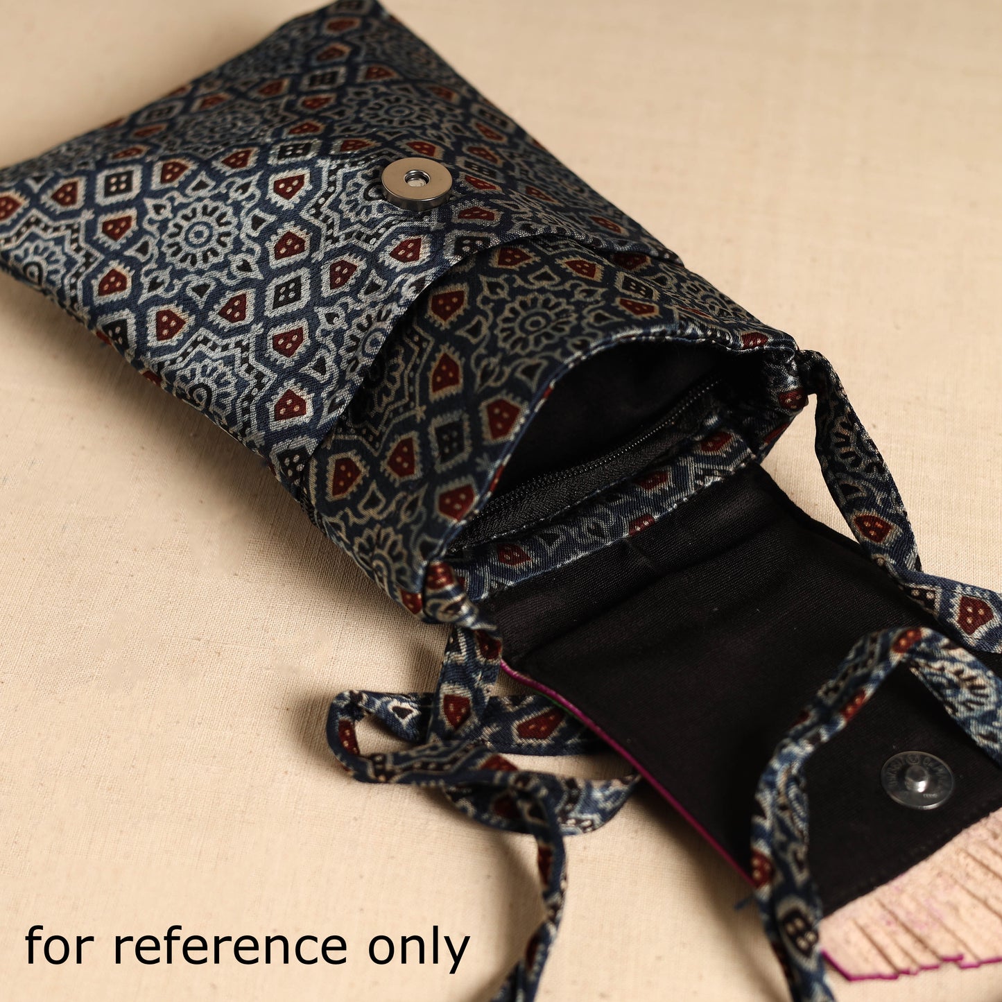 Traditional Kutch Mashru Silk Leather Flap Sling Bag 70