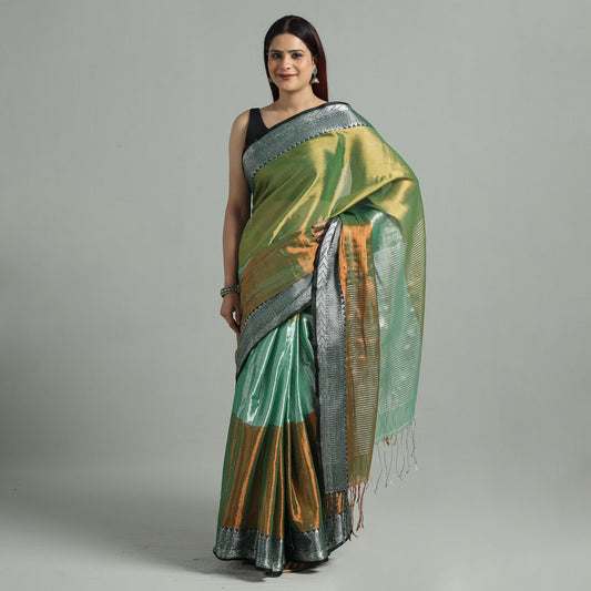 Multicolor - Burdwan Tissue Zari Work Handloom Saree 43