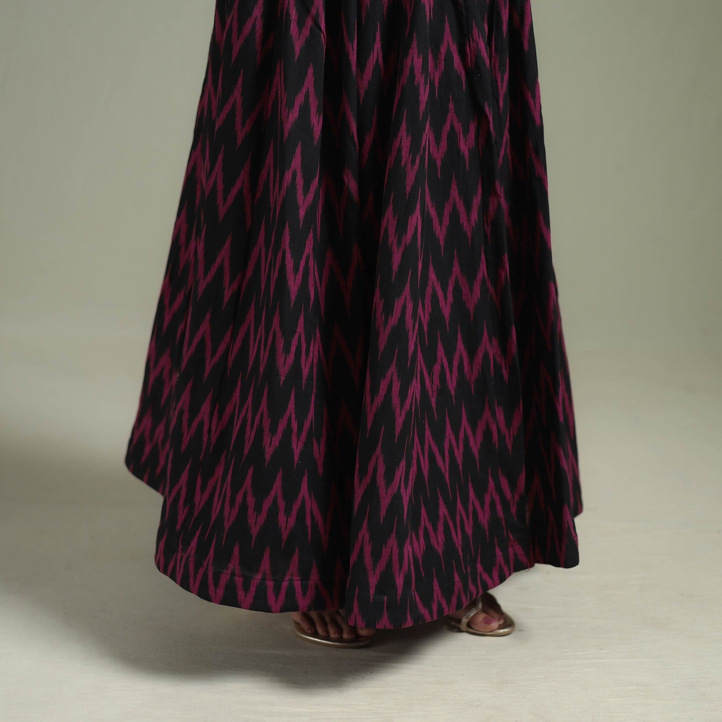 Pochampally Ikat 24 Kali Cotton Long Skirt 04